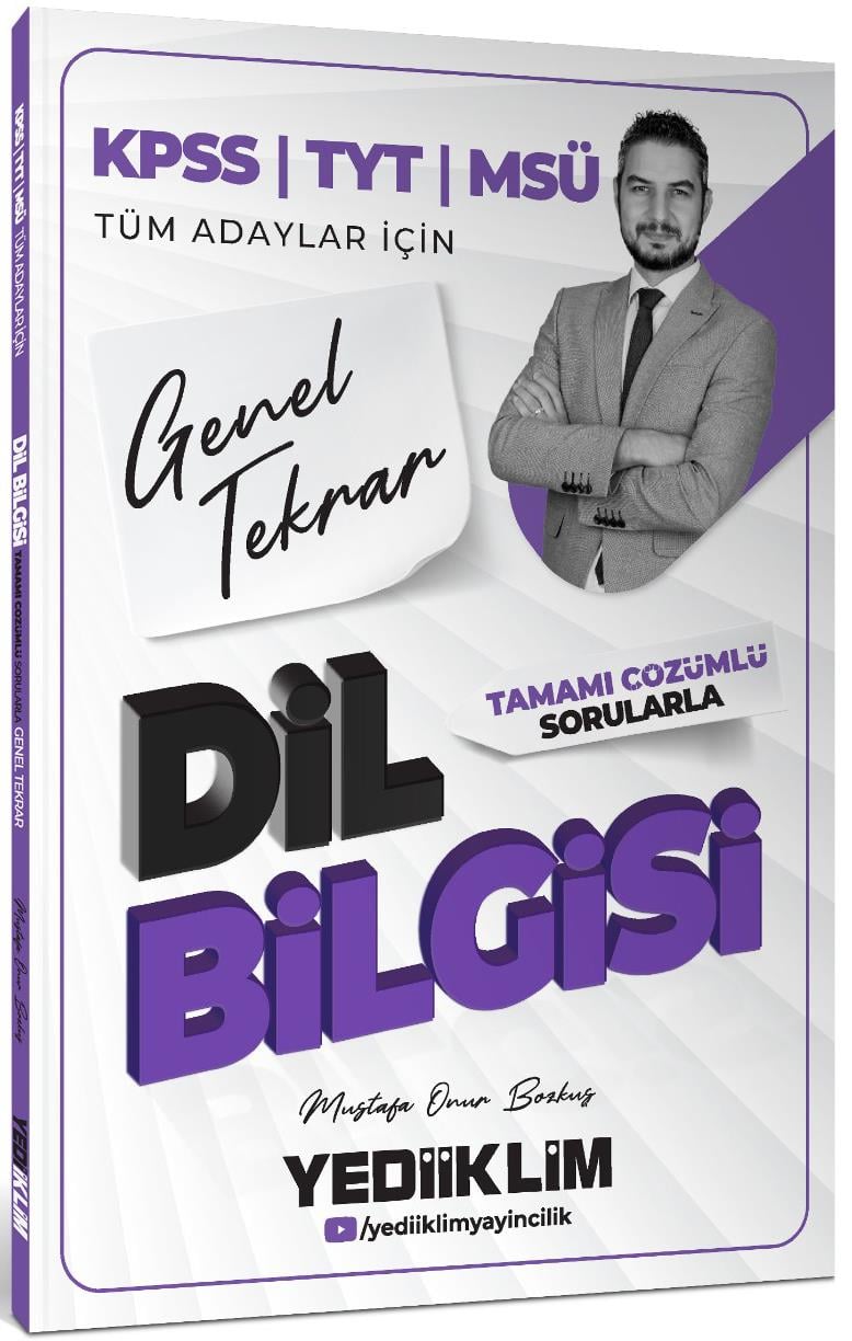 Yediiklim 2026 KPSS TYT MSÜ Tüm Adaylar İçin Dil Bilgisi Tamamı Çözümlü Sorularla Genel Tekrar