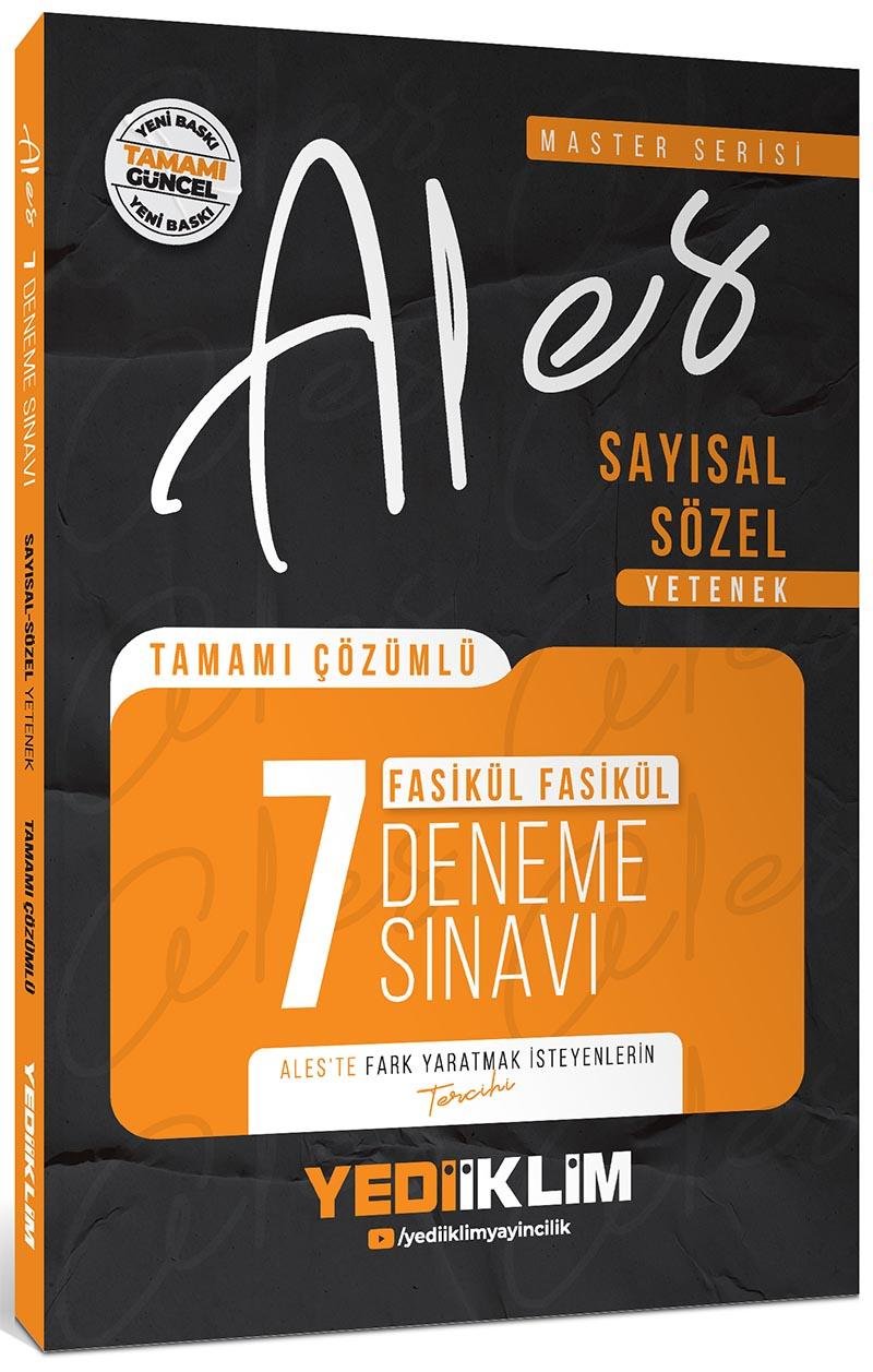 Yediiklim 2026 Master Serisi ALES Sayısal Sözel Yetenek Tamamı Çözümlü Fasikül 7 Deneme