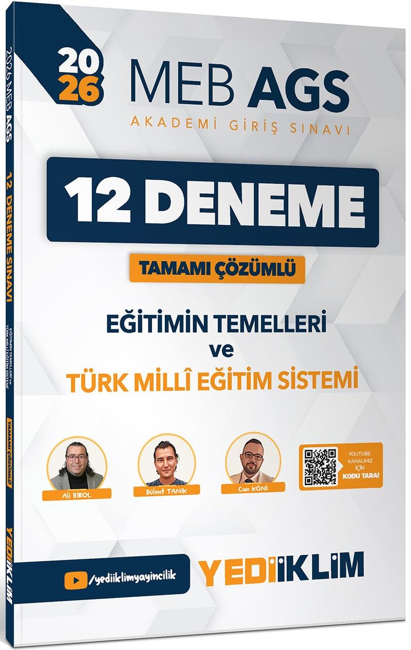 Yediiklim 2026 MEB AGS Eğitimin Temelleri Ve Türk Milli Eğitim Sistemi Tamamı Çözümlü 12 Deneme