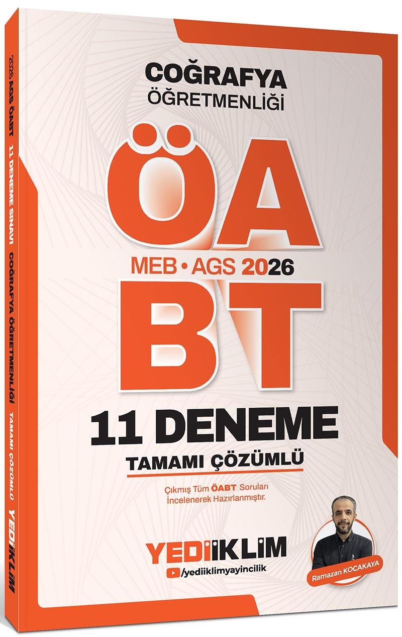 Yediiklim 2026 MEB AGS ÖABT Coğrafya Öğretmenliği Tamamı Çözümlü 11 Deneme