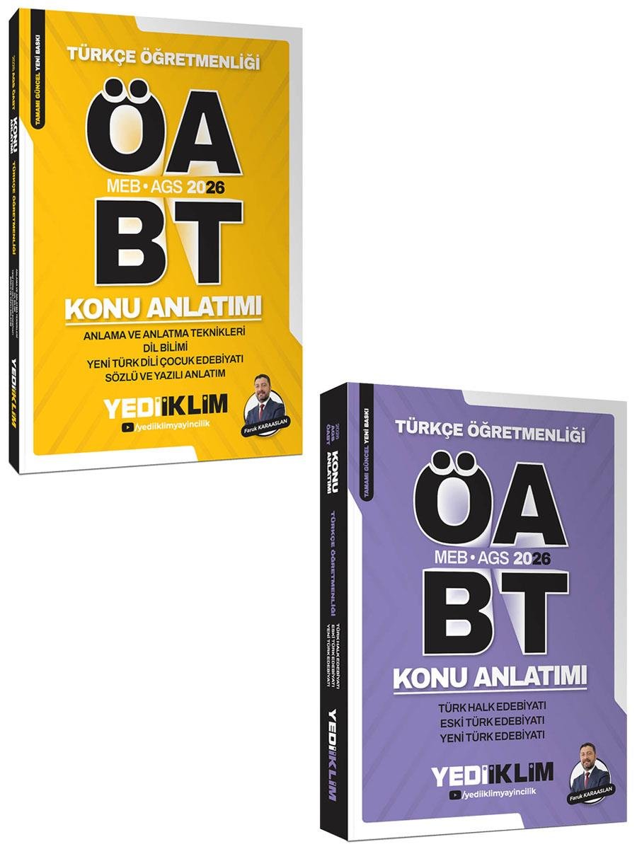 Yediiklim 2026 MEB AGS ÖABT Türkçe Öğretmenliği Anlama ve Anlatma Teknikleri ve Türk Halk Edebiyatı Konu Anlatımı Seti 2 Kitap