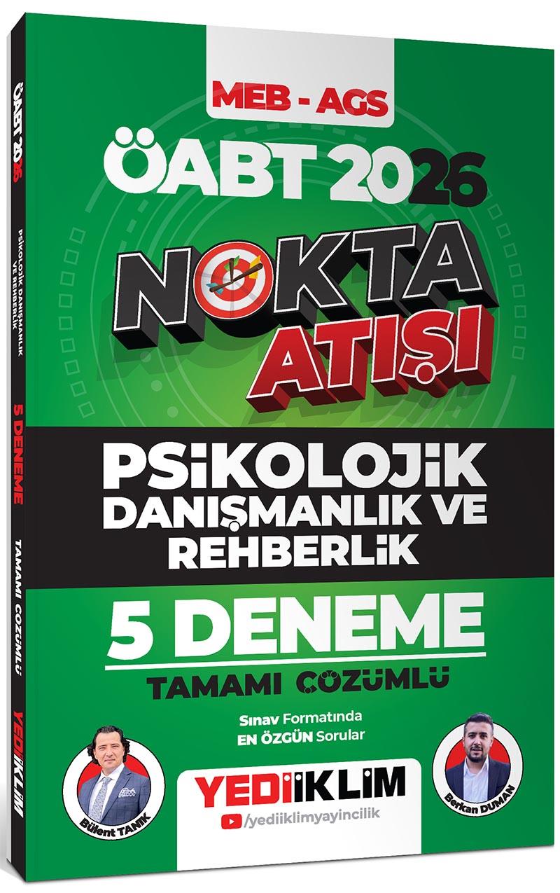 Yediiklim 2026 ÖABT MEB AGS Nokta Atışı Psikolojik Danışmanlık ve Rehberlik Tamamı Çözümlü 5 Deneme