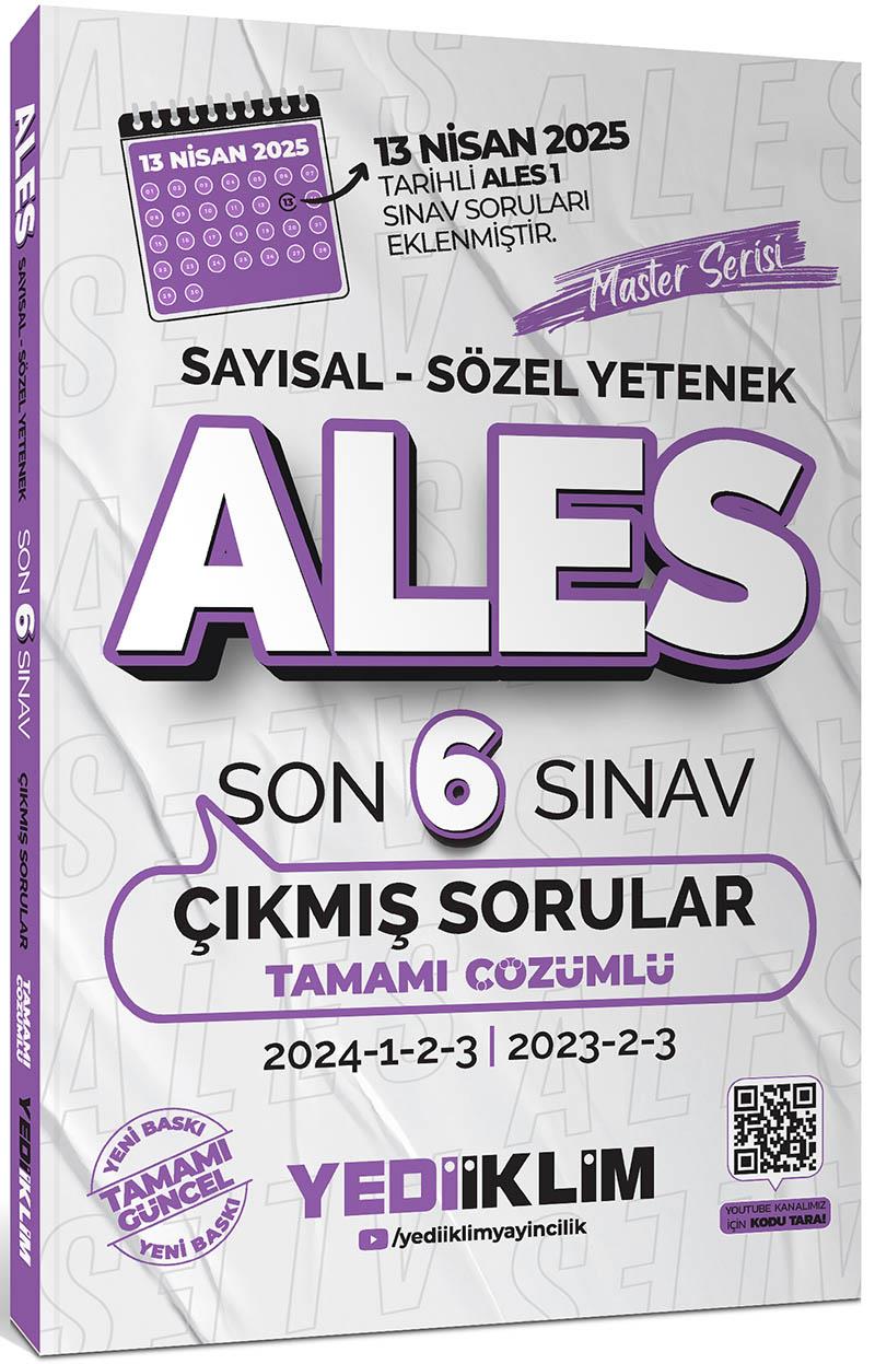 Yediiklim ALES Master Serisi Sayısal Sözel Yetenek Tamamı Çözümlü Son 6 Sınav Çıkmış Sorular