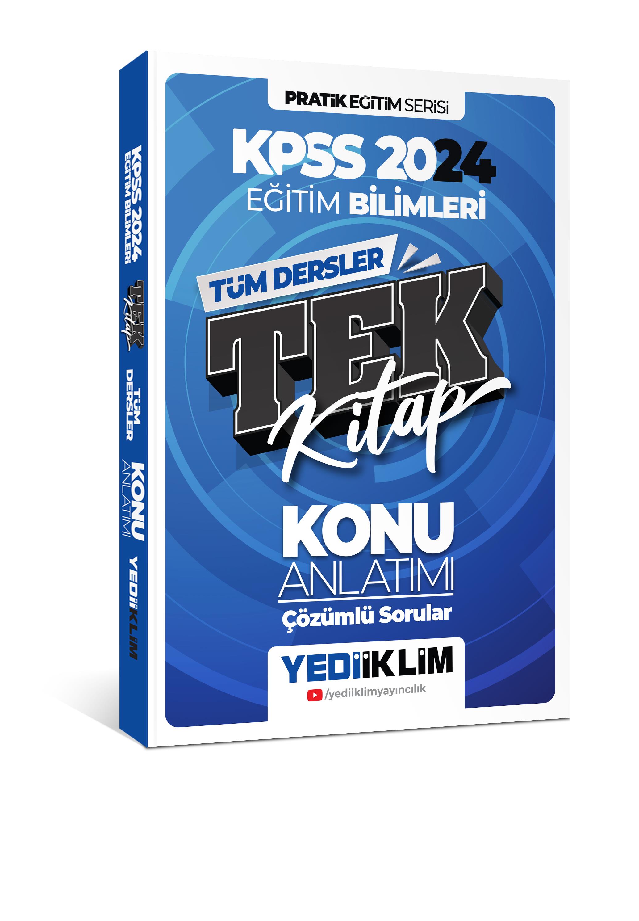 Yediiklim Kpss 2024 Pratik Eğitim Serisi Tüm Dersler Eğitim Bilimleri Tek Kitap Konu Anlatımı(Soru İlaveli) 