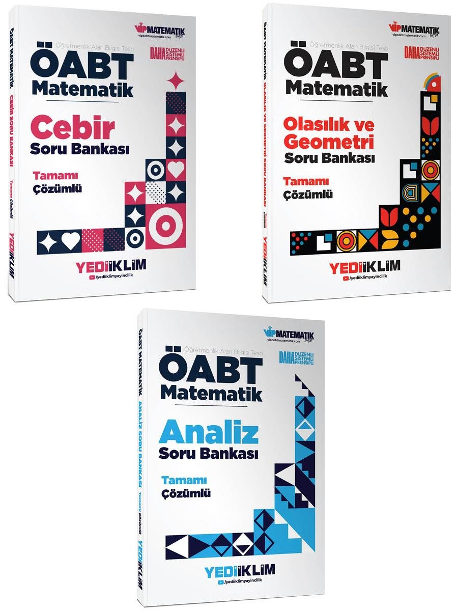 Yediiklim ÖABT İlköğretim Matematik Öğretmenliği Soru Bankası Seti 3 Kitap