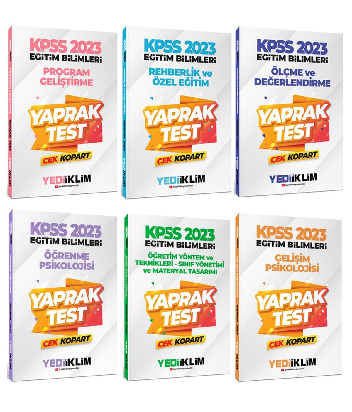 Yediiklim Yayınları 2023 KPSS Eğitim Bilimleri Çek Kopart Yaprak Test Seti 6 Kitap