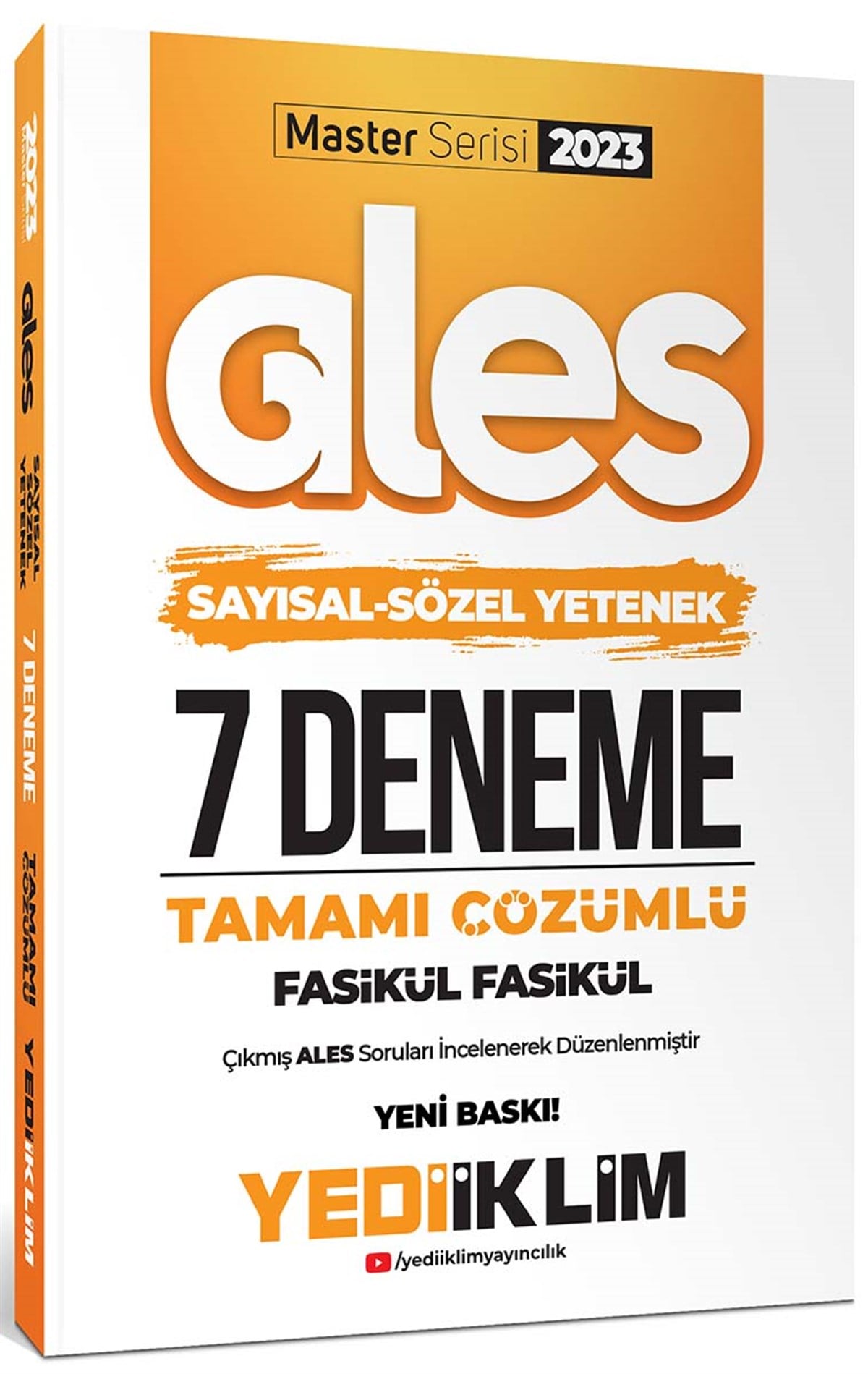 Yediiklim Yayınları 2023 Master Serisi Ales Sayısal - Sözel Yetenek Tamamı Çözümlü 7 Fasikül Deneme