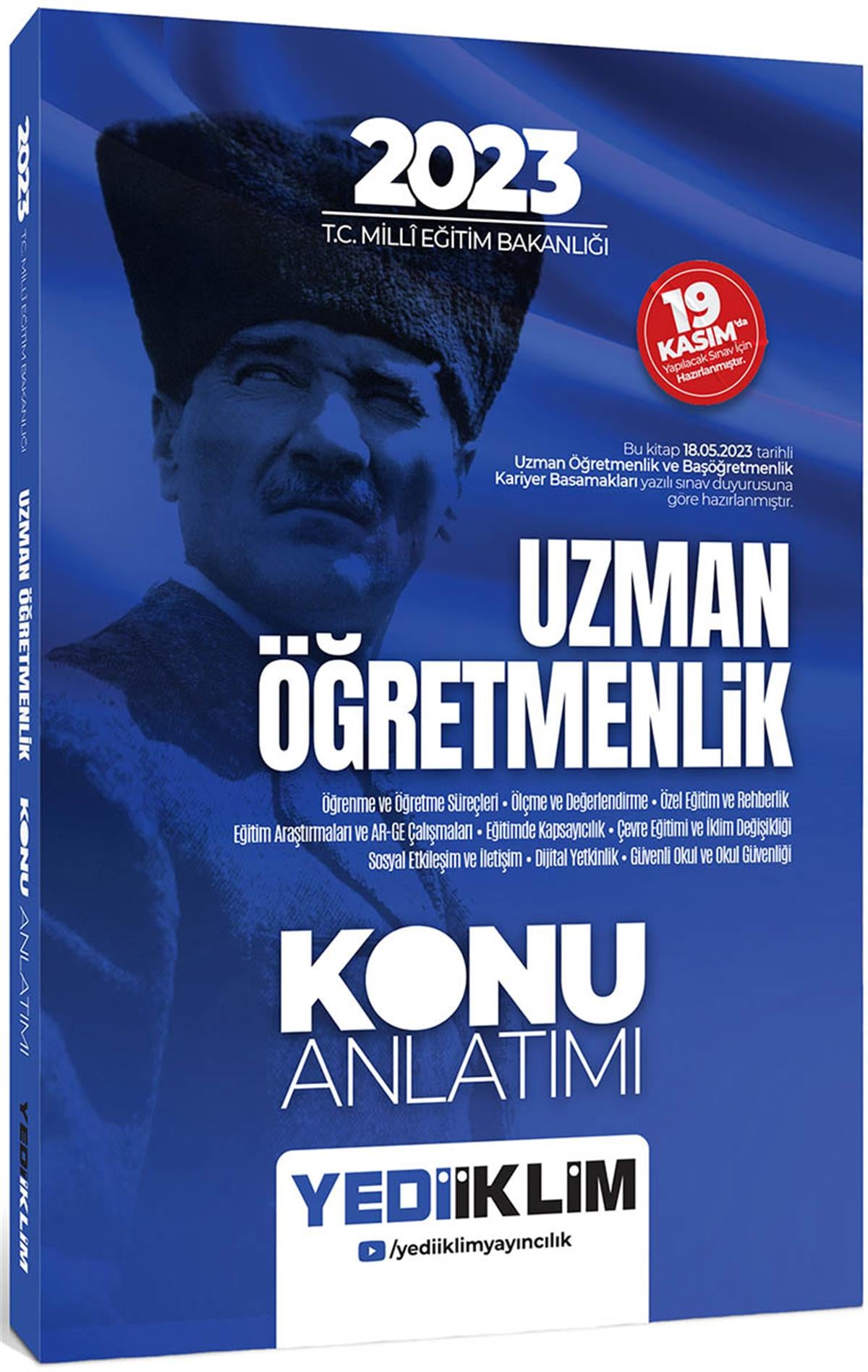 Yediiklim Yayınları 2023 T.C. Millî Eğitim Bakanlığı Uzman Öğretmenlik Konu Anlatımı