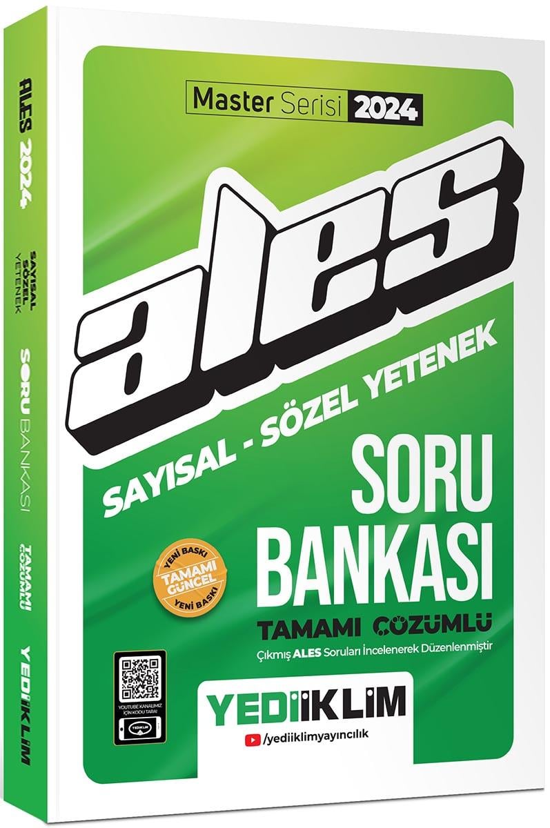 Yediiklim Yayınları 2024 Ales Sayısal Sözel Yetenek Tamamı Çözümlü Soru Bankası