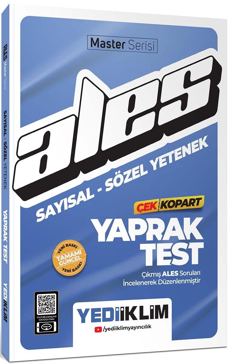 Yediiklim Yayınları 2024 Ales Sayısal Sözel Yetenek Çek Kopart Yaprak Test