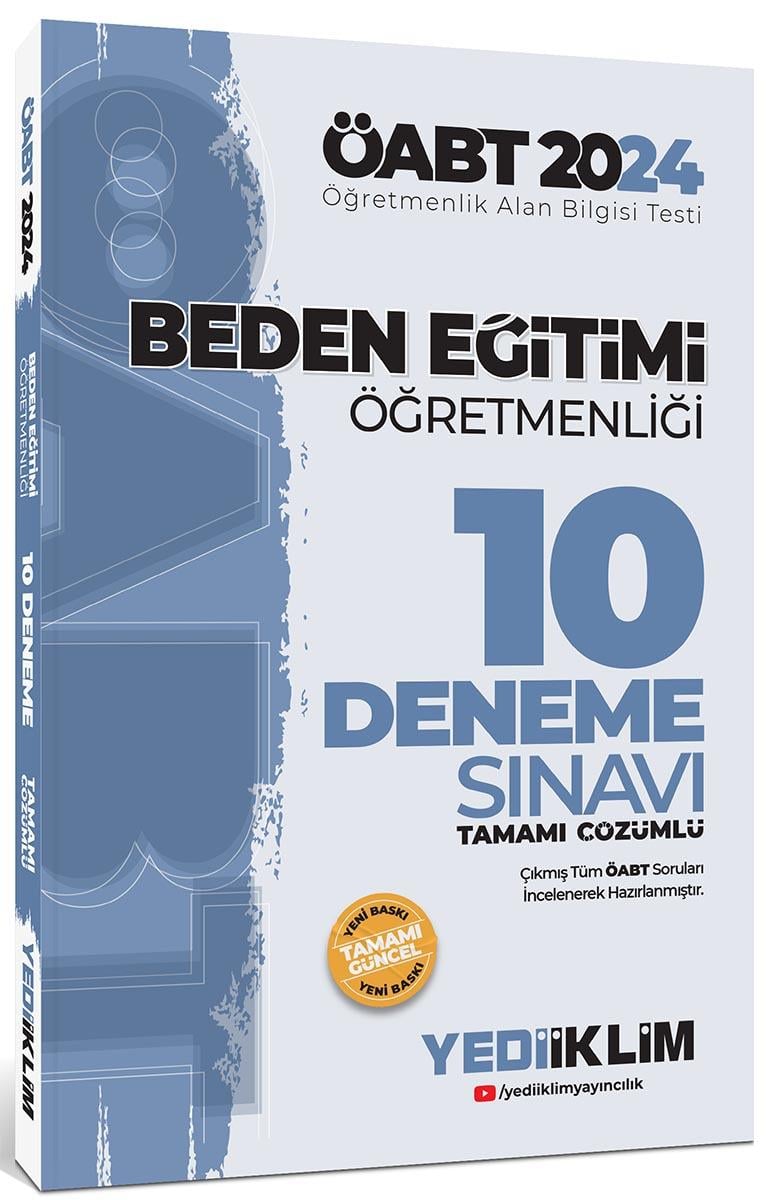 Yediiklim Yayınları 2024 ÖABT Beden Eğitimi  Öğretmenliği Tamamı Çözümlü 10 Deneme Sınavı