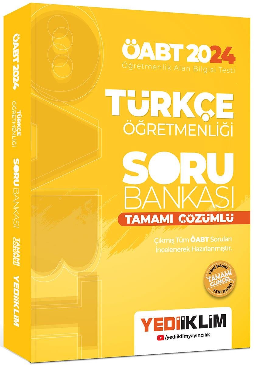 Yediiklim Yayınları 2024 ÖABT Türkçe Öğretmenliği Tamamı Çözümlü Soru Bankası