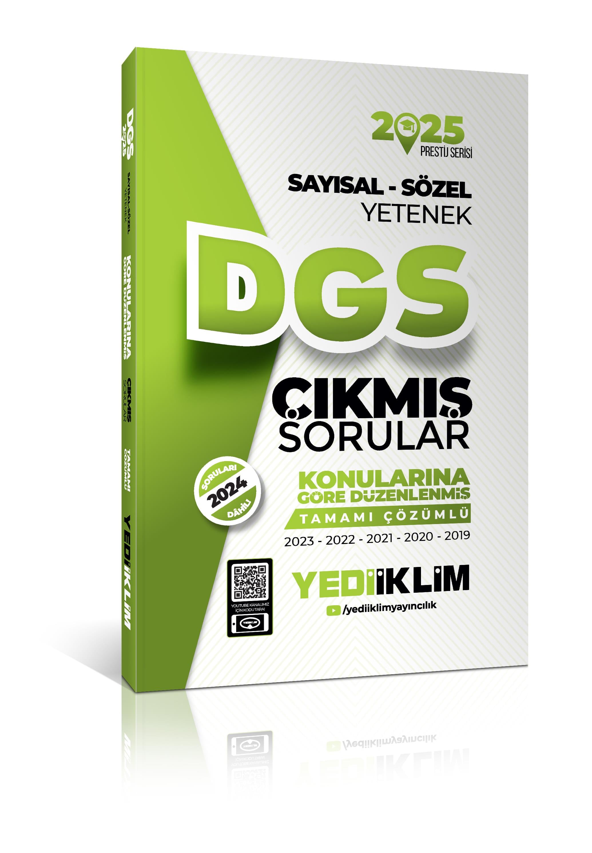 Yediiklim Yayınları 2025 DGS Sayısal-Sözel Yetenek Tamamı Çözümlü Konularına Göre Çıkmış Sorular