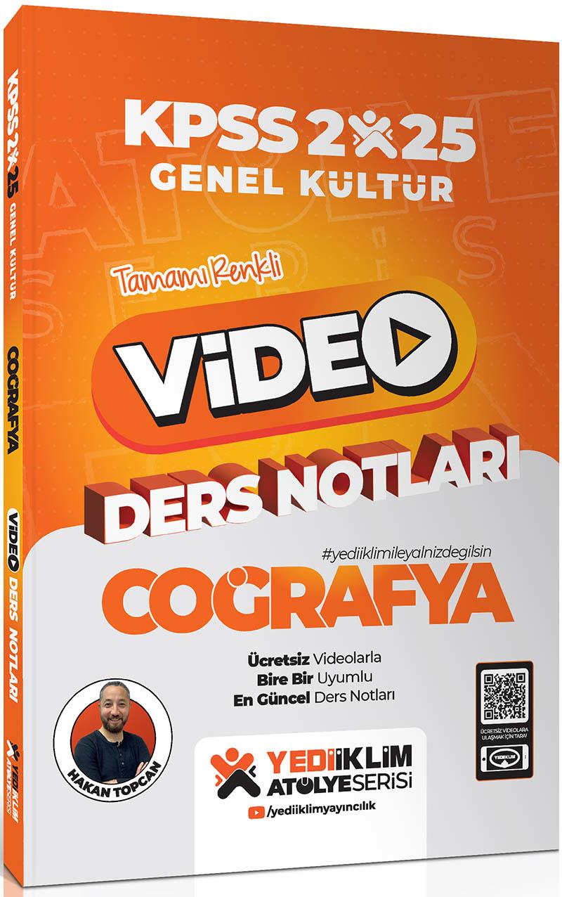 Yediiklim Yayınları 2025 KPSS Atölye Genel Kültür Coğrafya Video Ders Notları