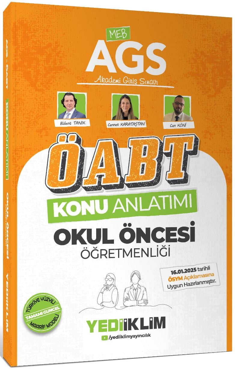 Yediiklim Yayınları 2025 MEB AGS ÖABT Okul Öncesi Öğretmenliği Konu Anlatımı