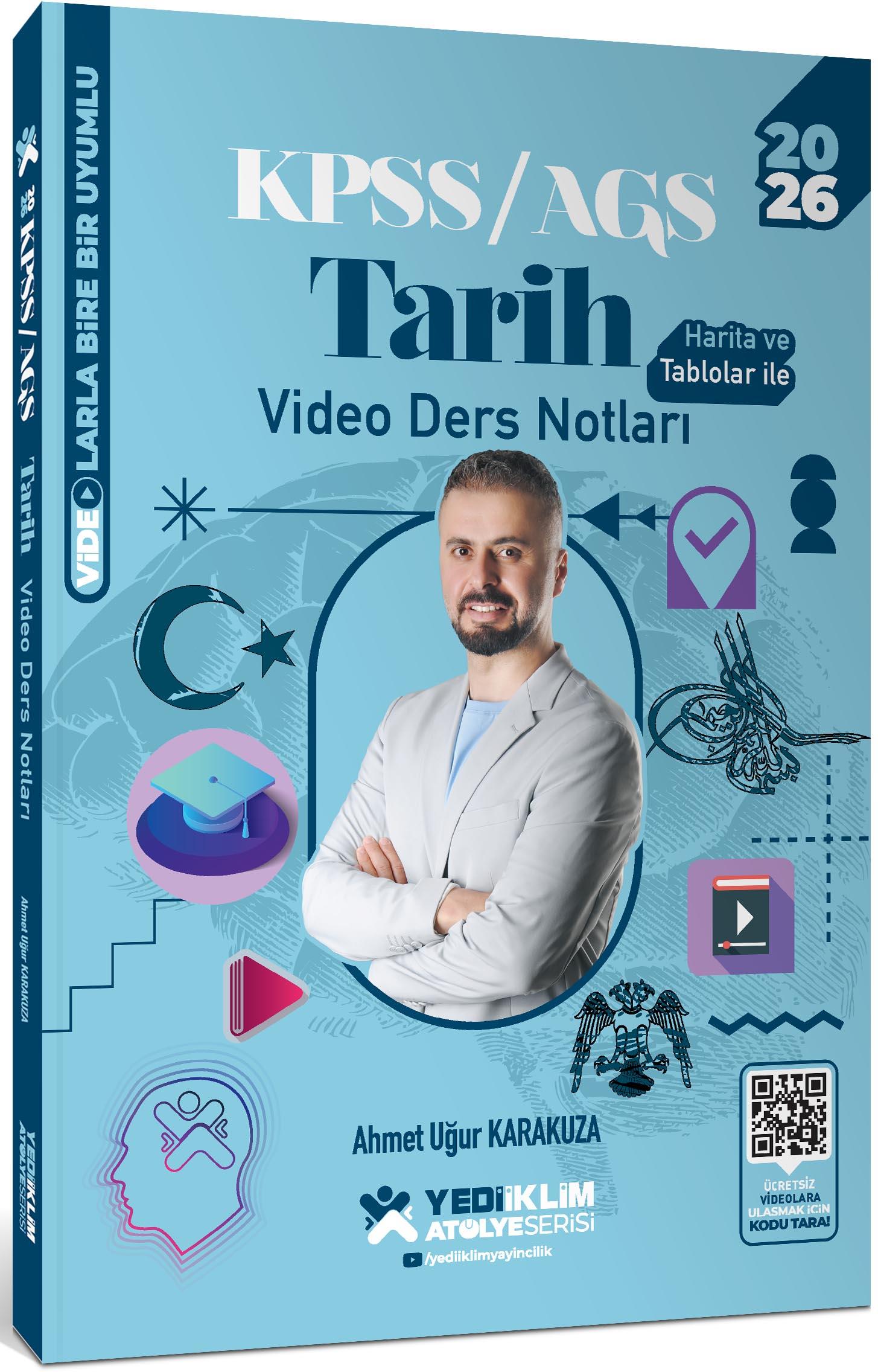 Yediiklim Yayınları 2026 KPSS AGS Atölye Serisi Genel Kültür Tarih Video Ders Notları