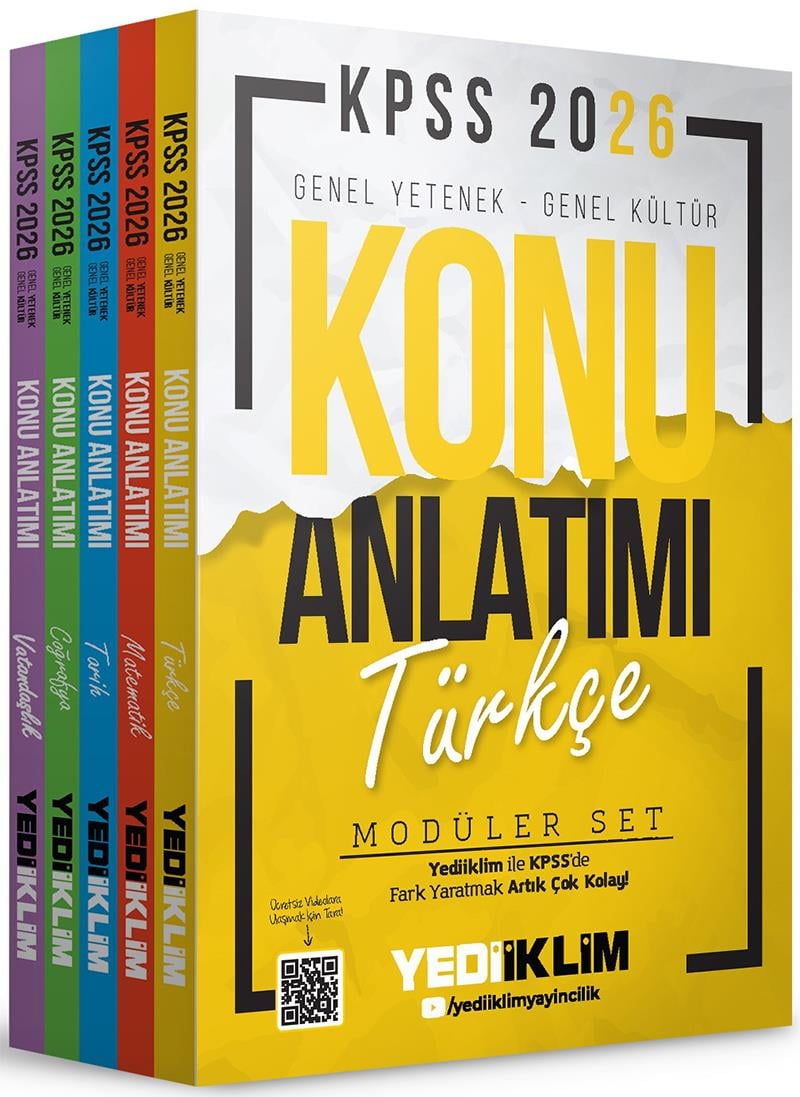 Yediiklim Yayınları 2026 KPSS Genel Yetenek Genel Kültür Konu Anlatımlı Modüler Set 5 Kitap