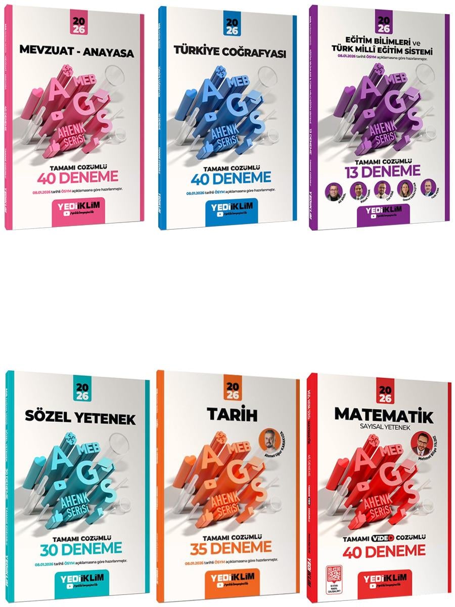 Yediiklim Yayınları 2026 MEB AGS Ahenk Serisi Tamamı Çözümlü Süper Deneme Seti 5 Kitap