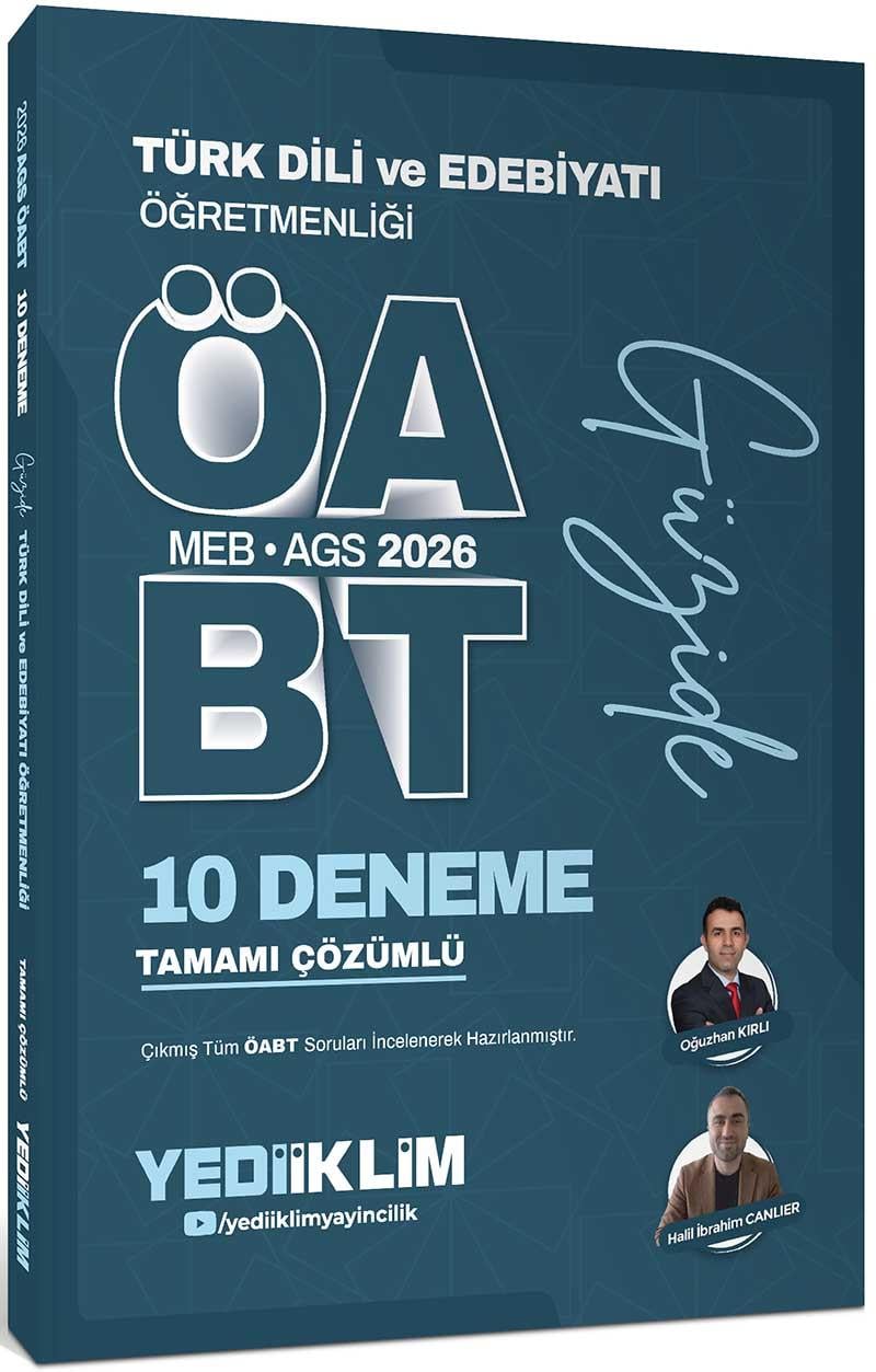 Yediiklim Yayınları 2026 MEB AGS ÖABT Güzide Türk Dili ve Edebiyatı Öğretmenliği Tamamı Çözümlü 10 Deneme