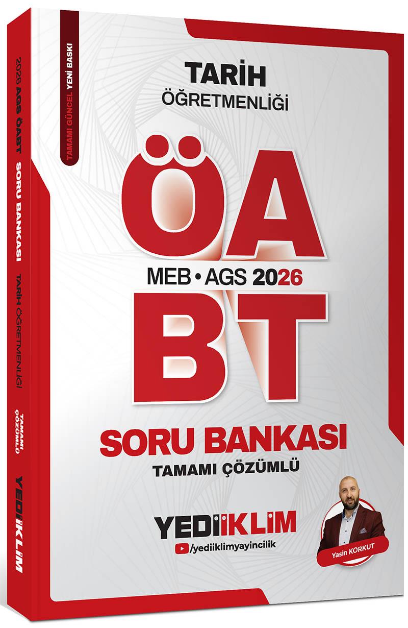 Yediiklim Yayınları 2026 MEB AGS ÖABT Tarih Öğretmenliği Tamamı Çözümlü Soru Bankası