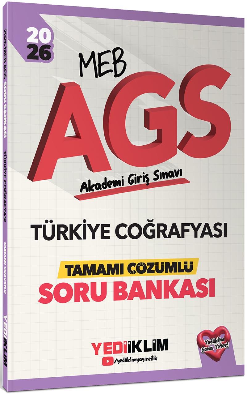 Yediiklim Yayınları 2026 MEB AGS Türkiye Coğrafyası Tamamı Çözümlü Soru Bankası