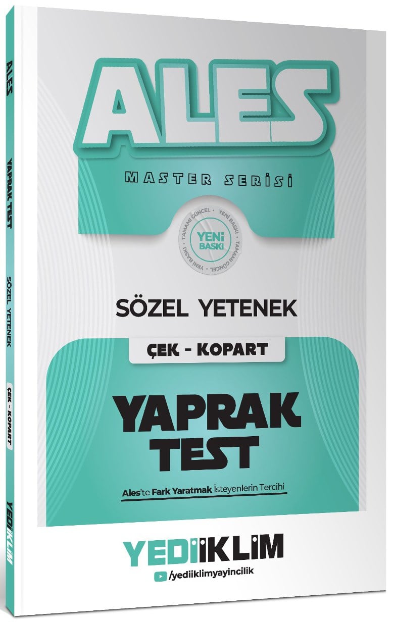 Yediiklim Yayınları 2027 ALES Master Serisi Sözel Yetenek Çek Kopart Yaprak Test