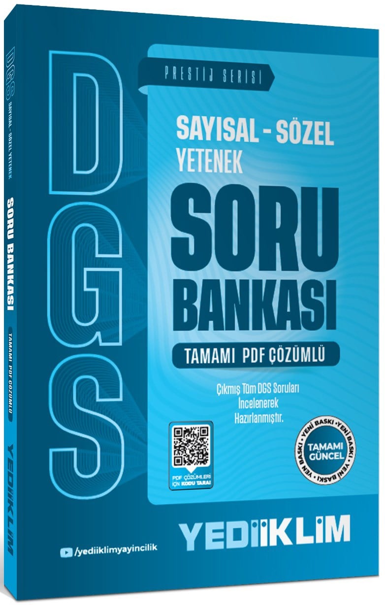 Yediiklim Yayınları 2027 DGS Prestij Serisi Sayısal Sözel Yetenek Tamamı PDF Çözümlü Soru Bankası