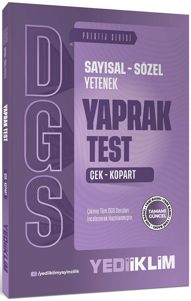 Yediiklim Yayınları 2027 DGS Sayısal Sözel Yetenek Çek Kopart Yaprak Test