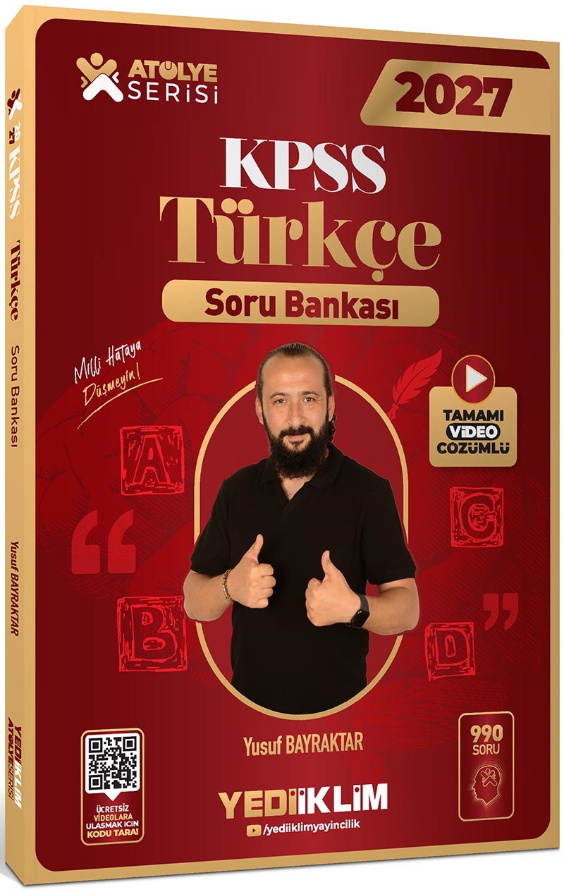Yediiklim Yayınları 2027 KPSS Atölye Serisi Genel Yetenek Türkçe Tamamı Video Çözümlü Soru Bankası