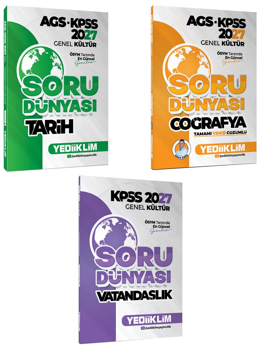 Yediiklim Yayınları 2027 KPSS Genel Kültür Soru Dünyası 3 lü Set
