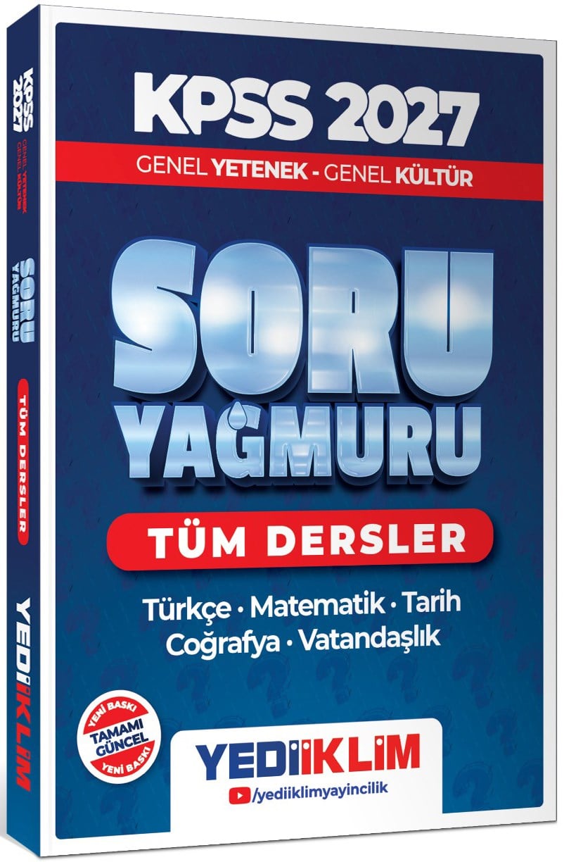 Yediiklim Yayınları 2027 KPSS Genel Yetenek Genel Kültür Tüm Dersler Soru Yağmuru