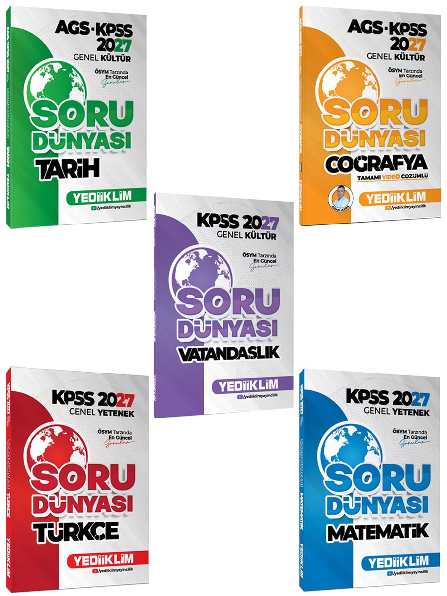 Yediiklim Yayınları 2027 KPSS Genel Yetenek Genel Kültür Soru Dünyası 5 li Set