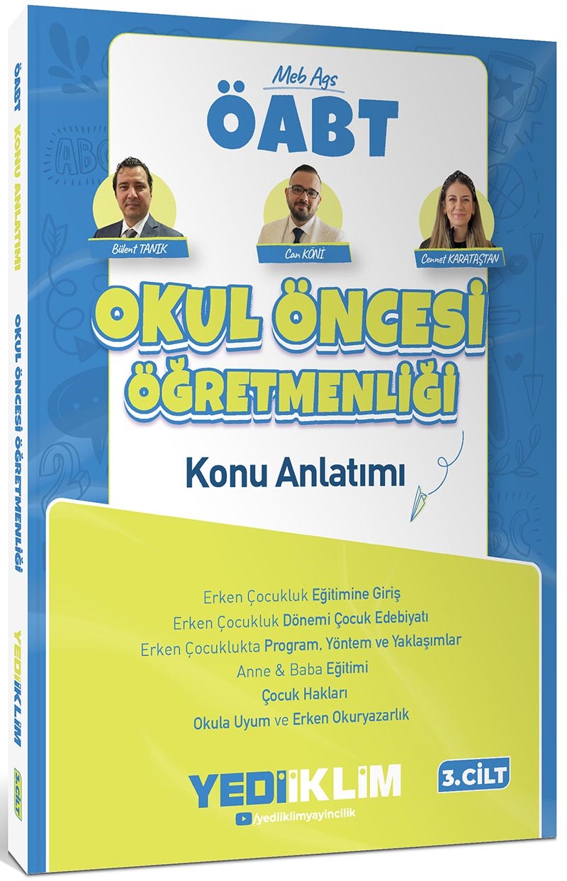 Yediiklim Yayınları 2027 MEB AGS ÖABT Okul Öncesi Öğretmenliği Konu Anlatımı 3. Cilt