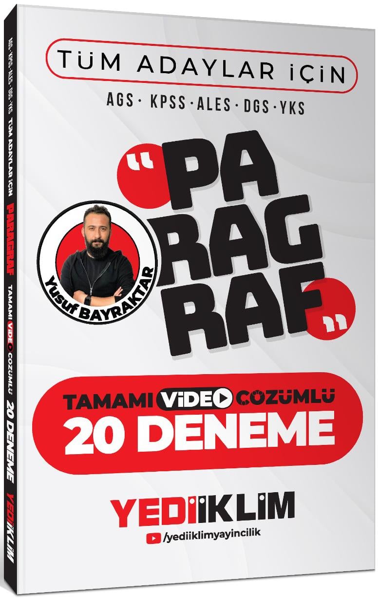 Yediiklim Yayınları AGS KPSS ALES DGS YKS Tüm Adaylar İçin Paragraf Tamamı Video