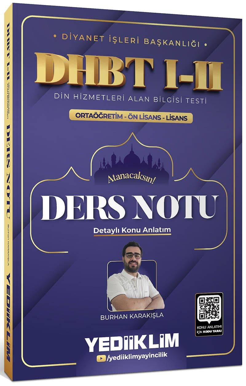 Yediiklim Yayınları Diyanet İşleri Başkanlığı DHBT I-II Ortaöğretim Ön Lisans Lisans Ders Notu
