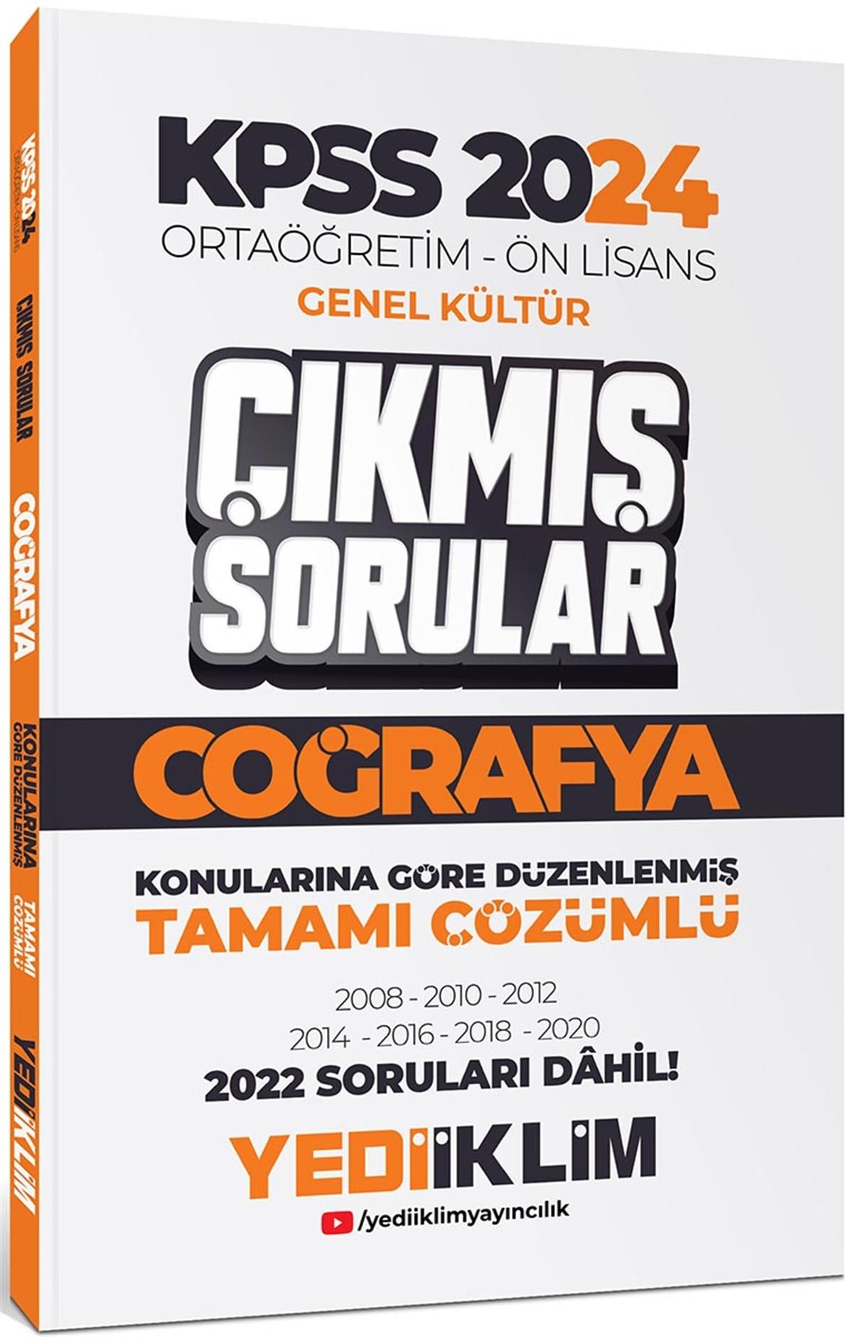 Yediiklim Yayınları KPSS 2024 Ortaöğretim-Önlisans Coğrafya Konularına Göre Çıkmış Sorular