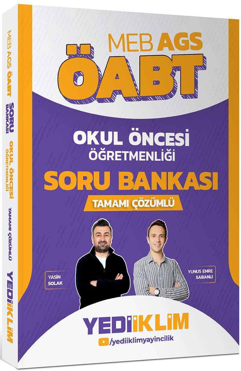 Yediiklim Yayınları MEB AGS ÖABT Okul Öncesi Öğretmenliği Tamamı Çözümlü Soru Bankası