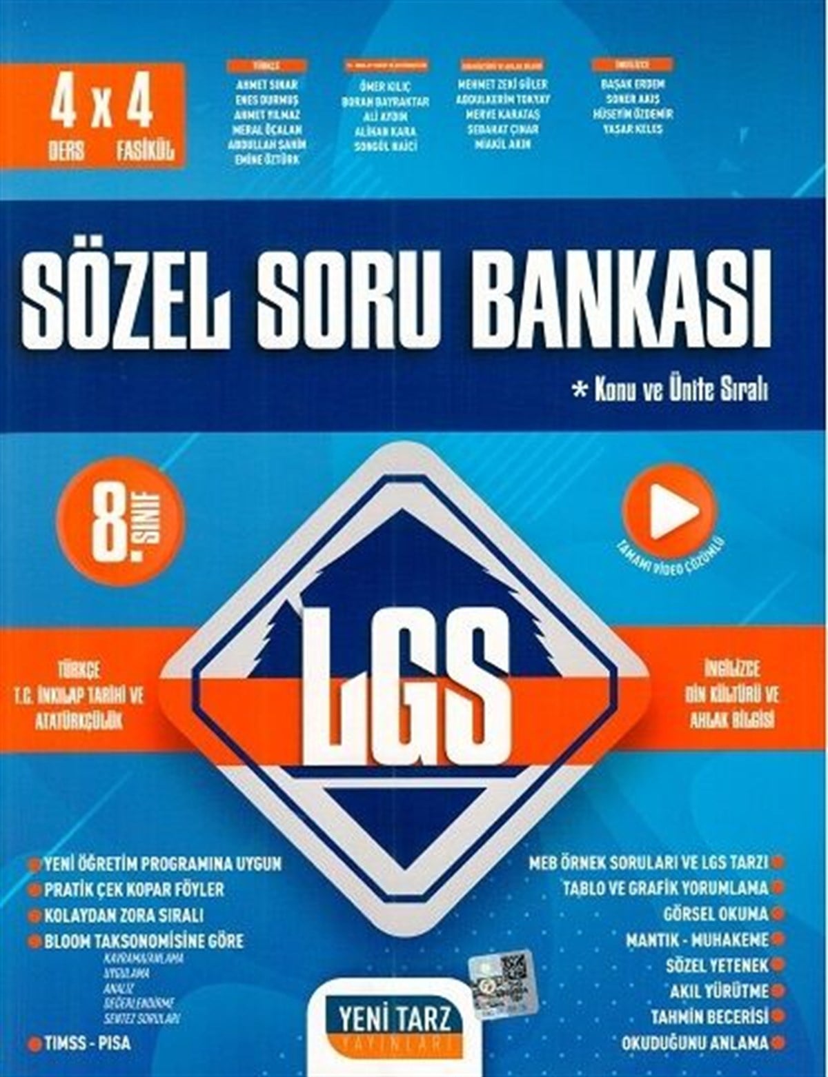 Yeni Tarz Yayınları 8. Sınıf LGS Sözel Soru Bankası