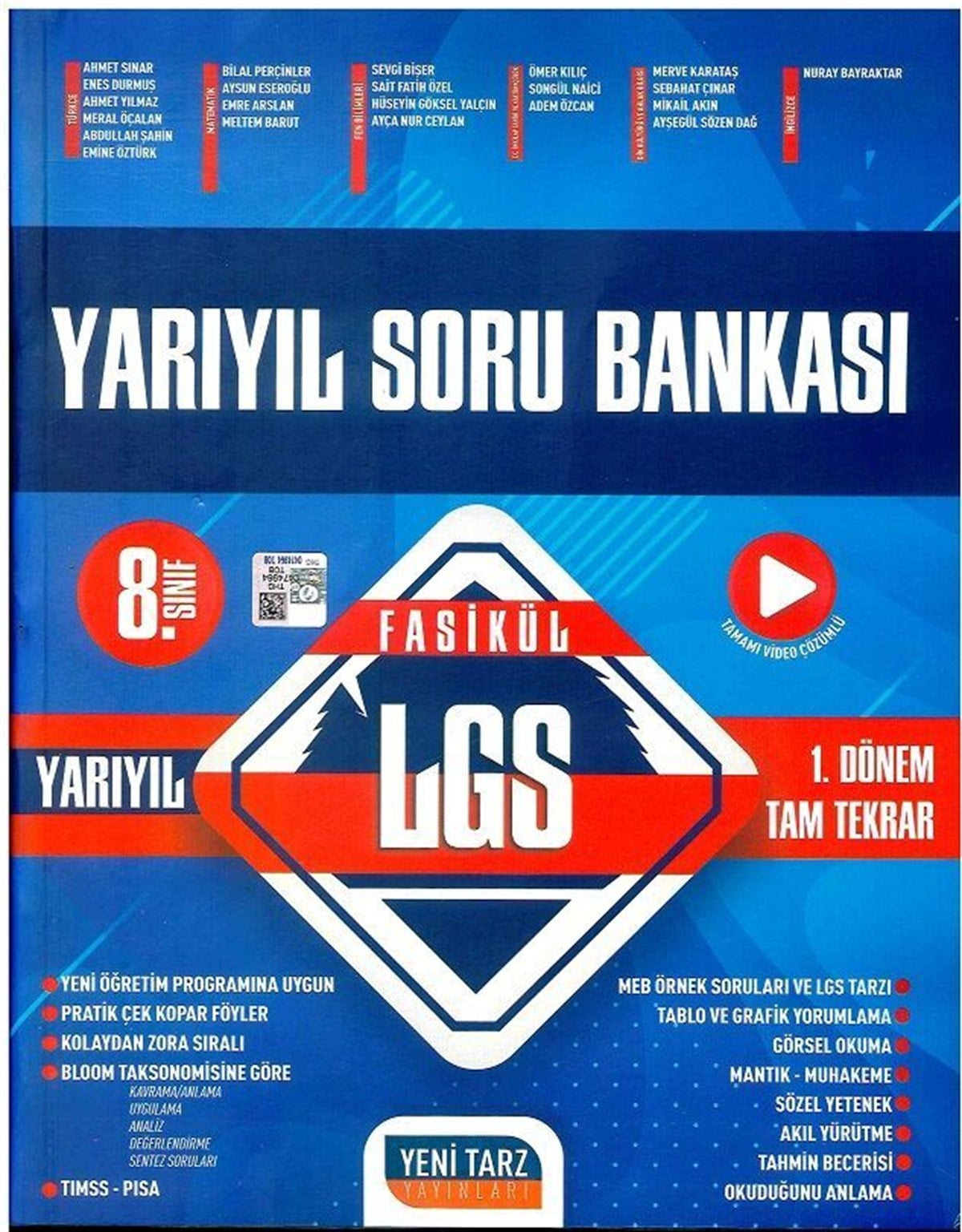 Yeni Tarz Yayınları 8. Sınıf LGS 1. Dönem Yarıyıl Soru Bankası