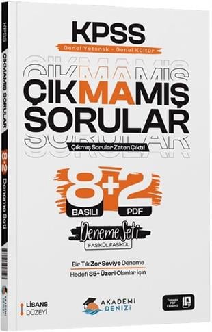 Akademi Denizi KPSS GYGK Çıkmamış Sorular 8+2 Deneme Seti