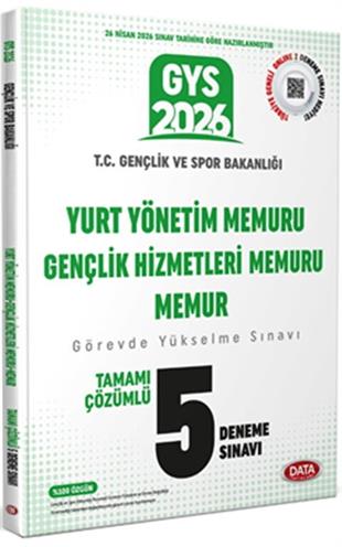 Data Yayınları 2026 Gençlik ve Spor Bakanlığı Yurt Yönetim Memuru Gençlik Hizmetleri Memur 5 Deneme Sınavı