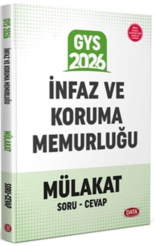 Data Yayınları 2026 İnfaz ve Koruma Memurluğu Mülakat Sınavı Soru Cevap