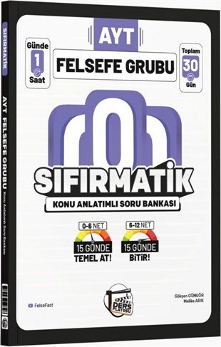 Ders Platosu AYT Felsefe Sıfırmatik Konu Anlatımlı Soru Bankası
