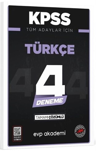 EVP Akademi KPSS Tüm Adaylar İçin Türkçe 4 Deneme