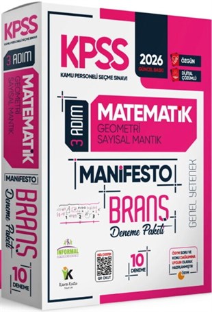 İnformal Yayınları 2026 KPSS Matematik 3 Adım Manifesto Branş Deneme