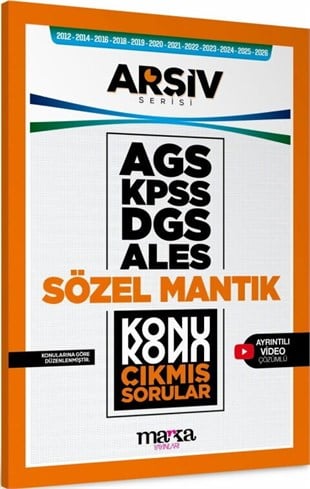 Marka Yayınları KPSS DGS ALES AGS Sözel Mantık Konu Konu Çıkmış Sorular