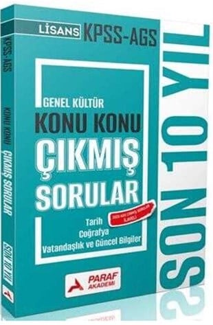 Paraf 2026 KPSS MEB AGS Lisans Tarih Coğrafya Vatandaşlık ve Güncel Bilgiler Son 10 Yıl Konu Konu Çıkmış Sorular