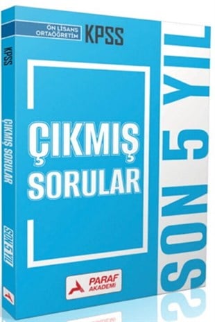 Paraf KPSS Ön Lisans Ortaöğretim Tıpkı Basım Son 5 Yıl Çıkmış Sorular