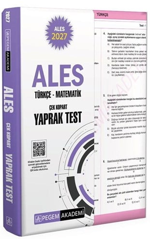 Pegem Akademi 2027 ALES Türkçe Matematik Yaprak Test