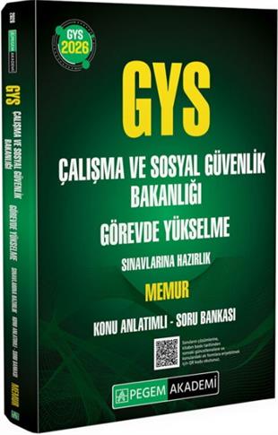 Pegem Yayınları 2026 GYS Çalışma ve Sosyal Güvenlik Bakanlığı Hazırlık MEMUR Konu Anlatımlı Soru Bankası